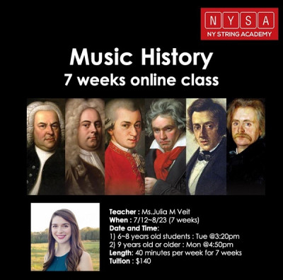 Music History Live 7 Weeks for 6-8 years old