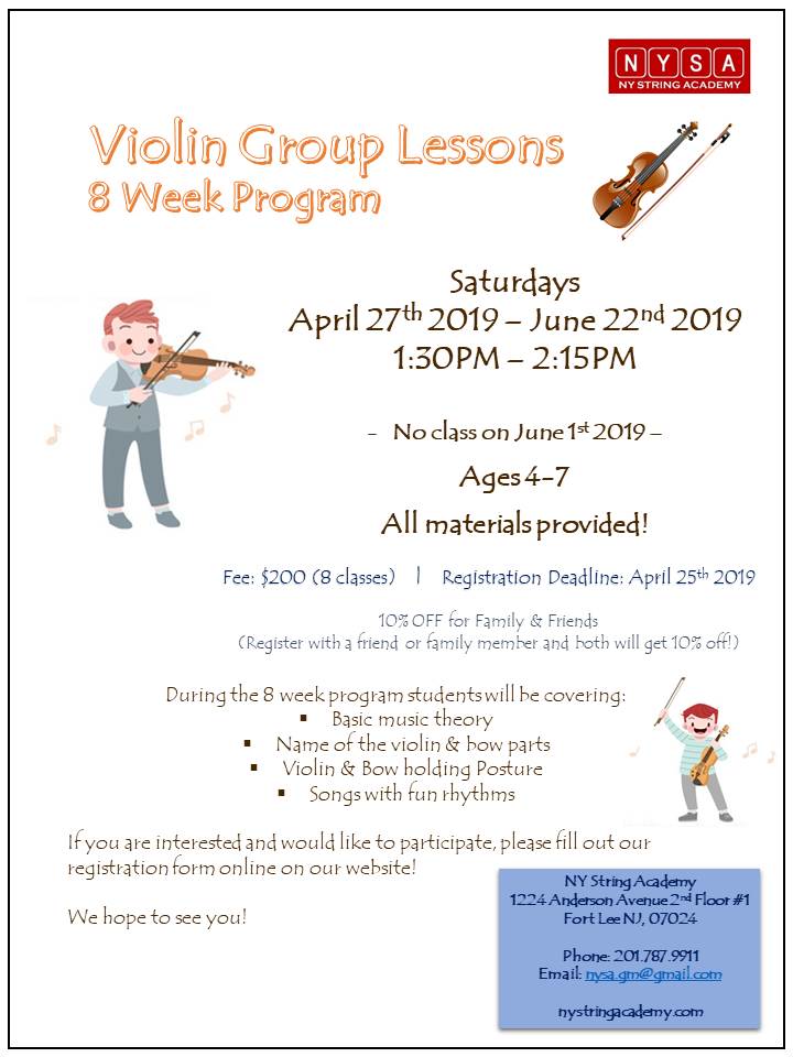 Violin Group Lessons 8 Week Program > News NY String Academy