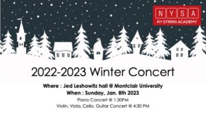 2022-2023 Winter Violin, VIola, Cello, Guitar Concert Program