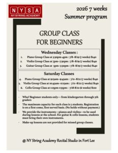 2026 Summer Group Class for Beginners