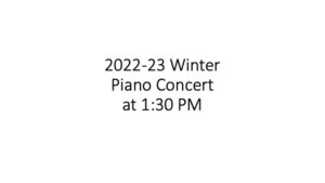 2022-2023 Winter Piano Concert Program